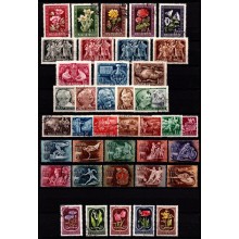 Ungarn - Planche med 7 forskellige komplette sæt - Frimærke - Stemplet.